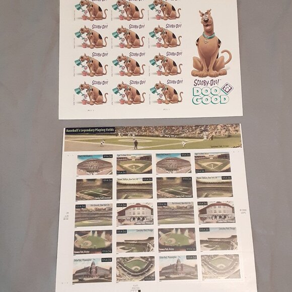 USPS Stamps * Baseball Stadium & Scooby Doo Panes * Superman * Postcard Train - Picture 6 of 16